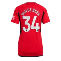 Manchester United Donny van de Beek #34 Hemmatröja Kvinnor 2023-24 Korta ärmar